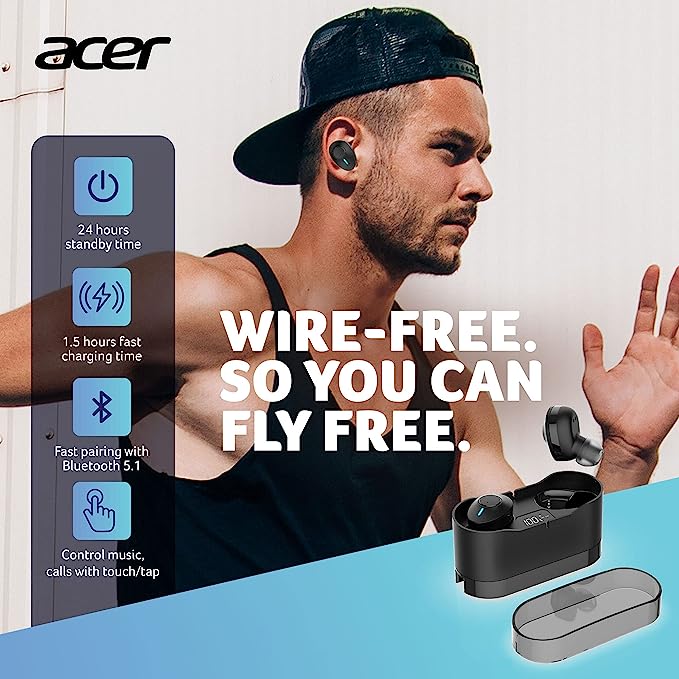 Acer GAHR010 Truly Wireless Bluetooth in Ear Earbuds with Mic