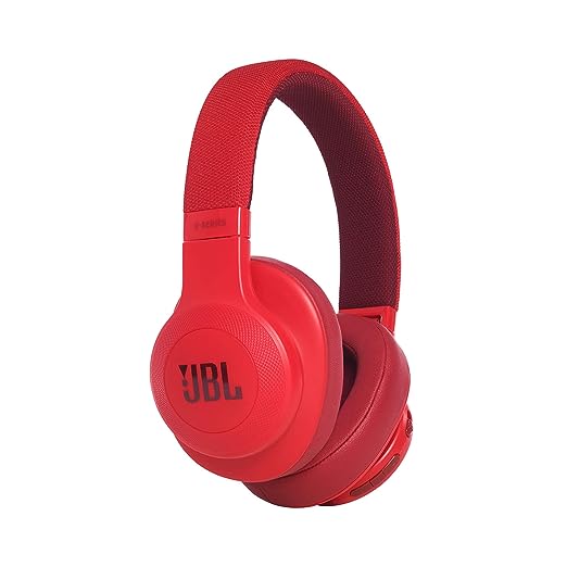 JBL E55BT by Harman Wireless Over-Ear Headphones with Mic (Red)