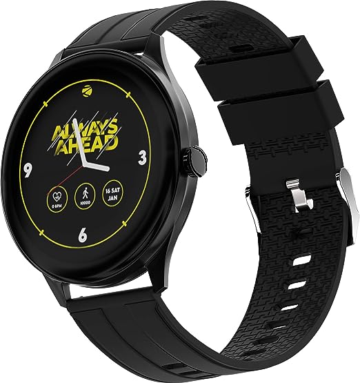 ZEBRONICS Zeb-Fit2220CH Smart Fitness Band, 2.5D Curved Glass Full Touch Display, SpO2, BP & Heart Rate Monitor, IP68 Water Resistant, 8 Sports Mode (Black Rim + Black Strap)