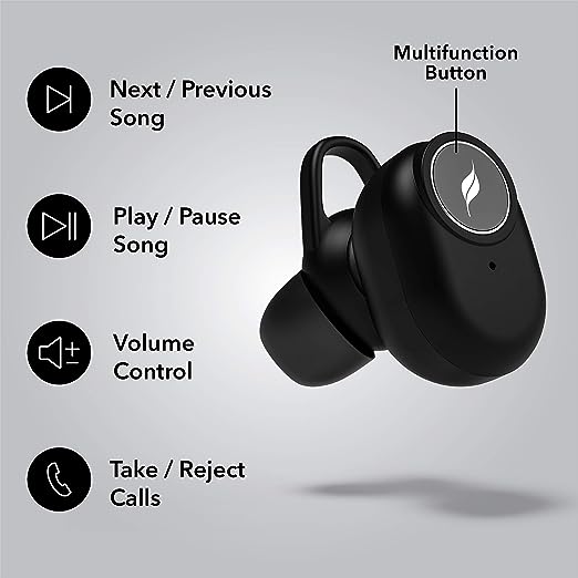 Leaf Pods True Wireless Bluetooth 5.0 Earphones (Carbon Black)