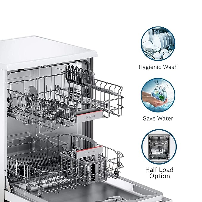 Bosch 13 Place Settings Dishwasher (SMS66GW01I, White)