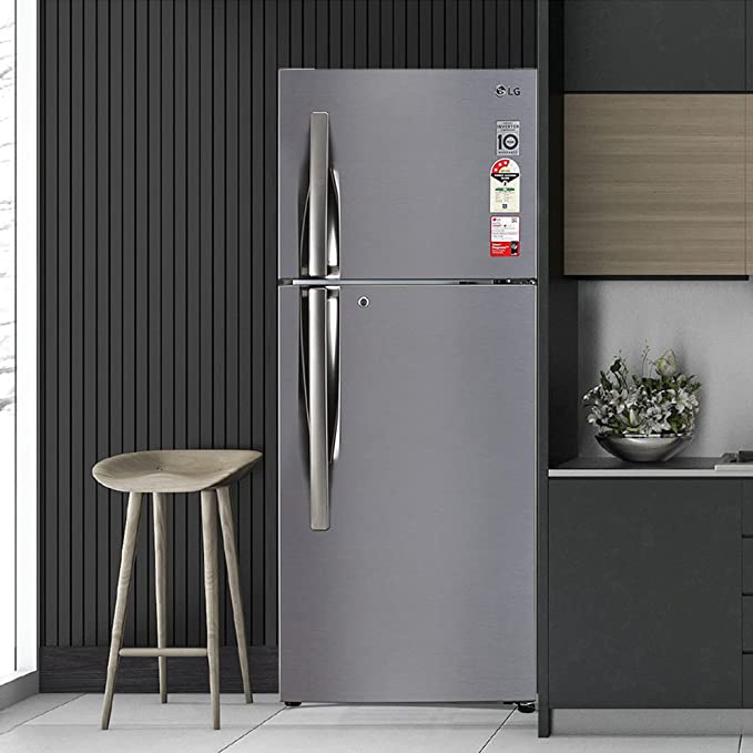LG 242 L 3 Star Smart Inverter Frost-Free Double Door Refrigerator (GL-I292RPZX, Shiny Steel, Door Cooling+, Gross Volume- 260 L)