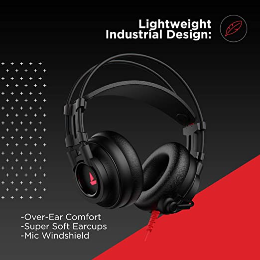 boAt Immortal IM-200 7.1 Wired Over Ear Headphones Channel USB Gaming Headphone with RGB Breathing LEDs & 50mm Drivers with mic (Active Black)