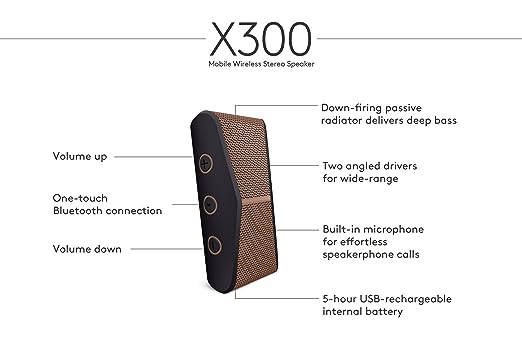 Logitech X300 Bluetooth Speakers (Black/Brown)