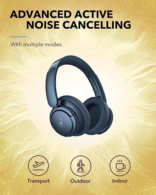 Soundcore By Anker Life Q35 Bluetooth Wireless On Ear Headphones With Mic (Blue)