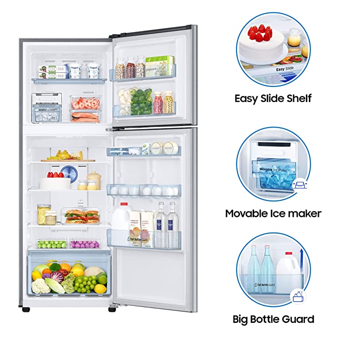 Samsung 324 L 3 Star Inverter Frost Free Double Door Refrigerator (RT34T4513S8/HL, Convertible 5In 1, Elegant Inox,2022 Model)