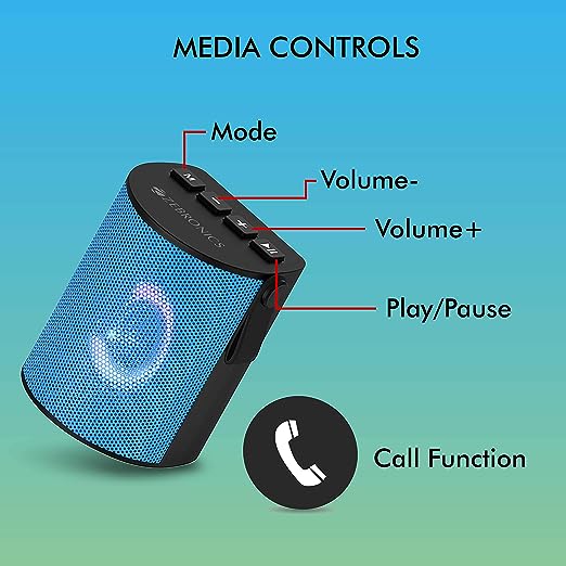 ZEBRONICS Zeb-Bellow 3 Watt Truly Wireless Bluetooth Portable Speaker (Blue)