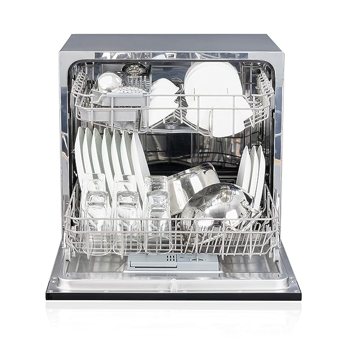Godrej Eon Dishwasher | 8 Place Setting Counter-Top | Compact with an In-built heater (DWT EON MGNS 8C NF SKSL, Silky Silver) | Perfect for Indian kitchens and smaller families (OPEN BOX)