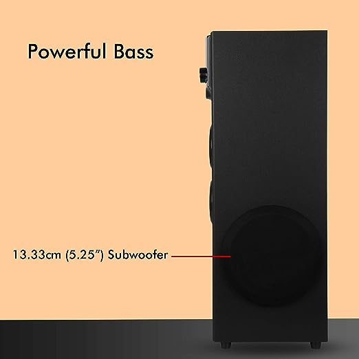 ZEBRONICS ZEB-BT460 RUF Subwoofer with Bluetooth Supporting, USB, FM, AUX and Remote Control (Black)