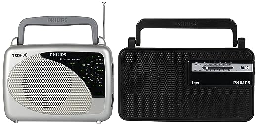 Philips Radio RL118/94 with FM Bands,200mW RMS soundoutput, Mains:230V AC/ 50 Hz, Built in rechargeable battery & RL191/94 with MW/FM Bands 180mW RMS Sound output Radio with Battery And External 3V DC(OPEN BOX)