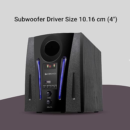 Zebronics ZEB-BT2750RUF Made in India Wireless Bluetooth Multimedia Speaker With Supporting USB, AUX, FM & Remote Control. (60 Watt, 4.1 Channel)