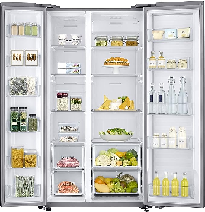 Samsung 868 L Frost Free Side-by-Side Refrigerator(RH80J81323M/TL, Silver, Inverter Compressor) (OPEN BOX)