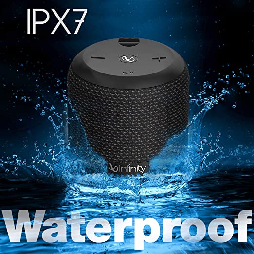 Infinity - JBL Fuze 100, Wireless Portable Bluetooth Speaker with Mic, Deep Bass, Dual Equalizer, IPX7 Waterproof, Rugged Fabric Design (Black)