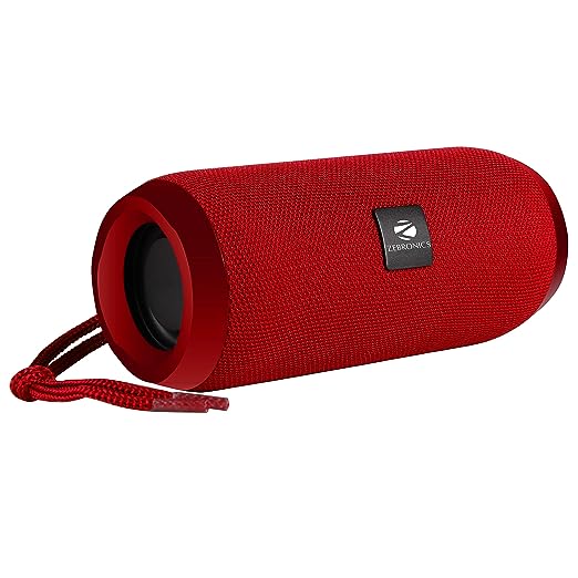 ZEBRONICS Zeb-Action Portable BT Speaker with TWS Function, USB,mSD, AUX, FM, Mic & Fabric Finish(Red)