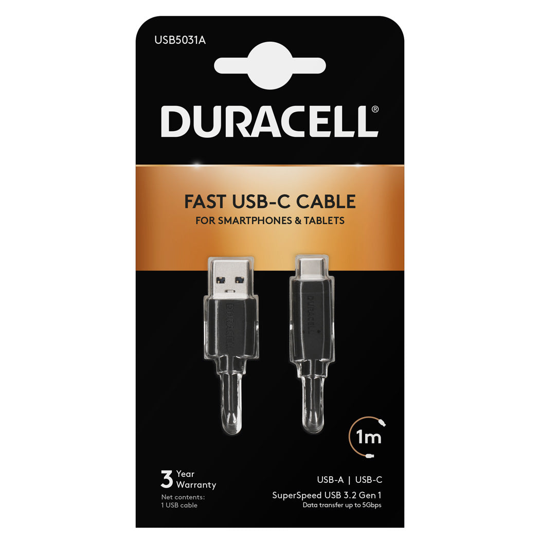 Duracell 1m USB-A to USB-C Cable