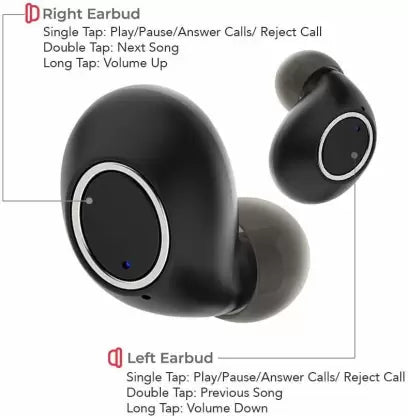 Bazzpod BEAN Bluetooth Headset  (Matte Black, True Wireless)