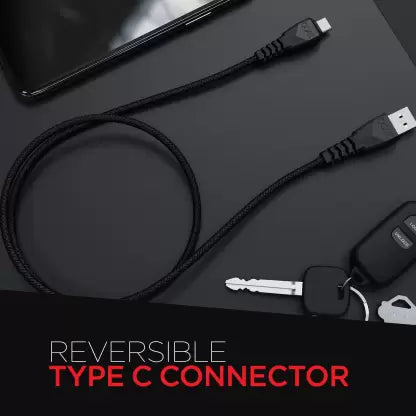 boAt USB Type C Cable 3 A 1.5 m A320  (Compatible with Mobiles, Tablets & any other device with type-c port, Black)