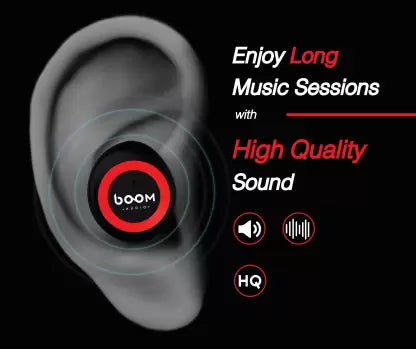 Boom Audio Boom Buds Bluetooth Headset  (Black, Red, True Wireless)