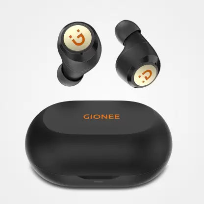 IONEE Feather Pods Splash Proof Ultra-light True wireless Stereo Ear Buds Bluetooth Headset  (Black - Champagne, True Wireless)