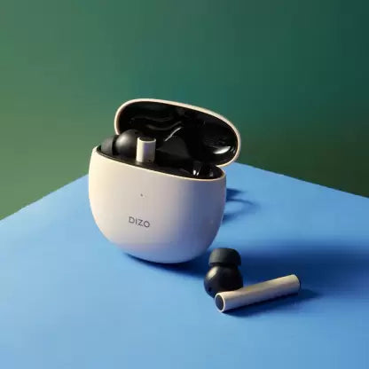 DIZO by realme TechLife GoPods with Active Noise Cancellation(ANC) Bluetooth Headset  (Creme White, True Wireless)