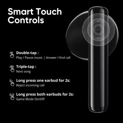 DIZO Buds P with Fast Charge, 40HPlaytime & 13mm Driver (by realme TechLife) Bluetooth Headset  (Dynamo Black, True Wireless)