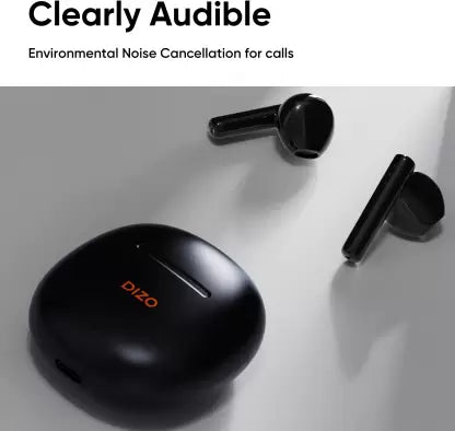 DIZO Buds P with Fast Charge, 40HPlaytime & 13mm Driver (by realme TechLife) Bluetooth Headset  (Dynamo Black, True Wireless)