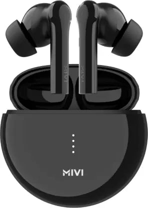 Mivi DuoPods F60 ENC with 50+ Hrs Playtime| Made in India | Powerful Bass | 4 Mics Bluetooth Headset  (Black, True Wireless)