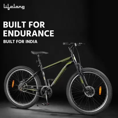 Lifelong Falcon 26 T with Disc Brake and Suspension , Matte Black 26 T Road Cycle  (Single Speed, Black)