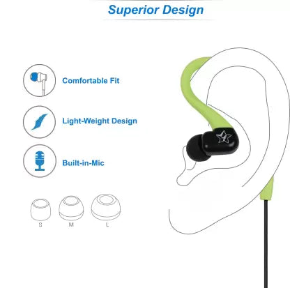 Flipkart SmartBuy 17G06GR Wired Headset  (Green, Black, In the Ear)