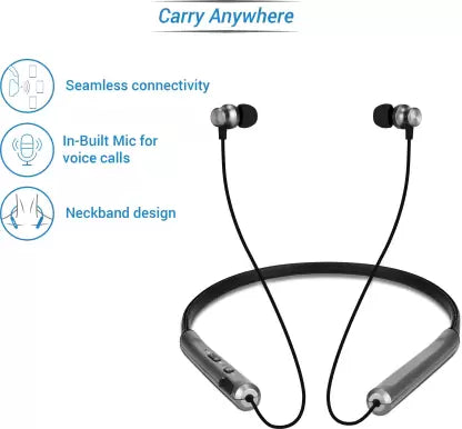 Flipkart SmartBuy 18LY75BK Bluetooth Headset  (Black, Grey, In the Ear)