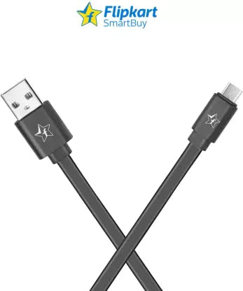 Flipkart SmartBuy Micro USB Cable 2.4 A 1 m AMRPB1M01  (Compatible with Mobile, Power Bank, Tablet, Laptop, Black, One Cable)