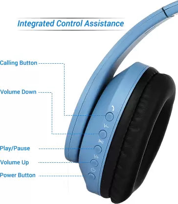 Flipkart SmartBuy Wireless Headphone with High Bass  (Blue, On the Ear)