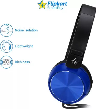 Flipkart SmartBuy Foldable Headphones - Blue  (Blue, On the Ear)