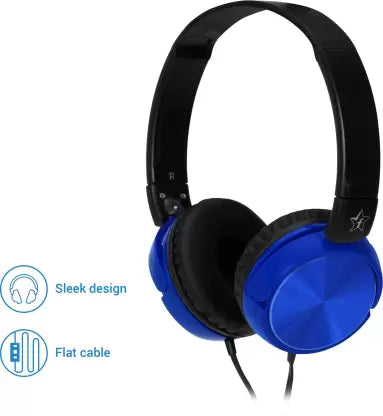 Flipkart SmartBuy Foldable Headphones - Blue  (Blue, On the Ear)