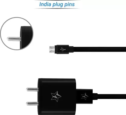 Flipkart Smartbuy Duo 3.4A Dual Port Charger with Fast Charge Cable  (Black, Cable Included)