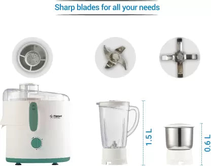 Flipkart SmartBuy FKSBJMG45GV Juicer Mixer Grinder 450 W Juicer Mixer Grinder (2 Jars, White, Green)