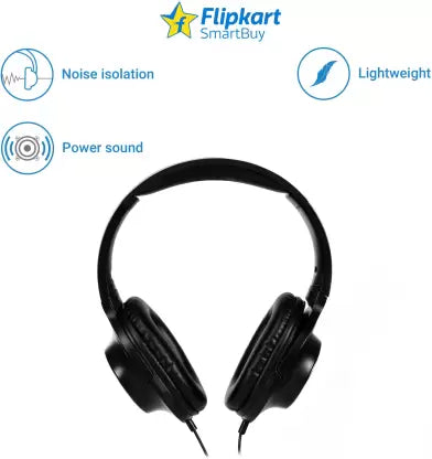 Flipkart SmartBuy Foldable Wired Headphone  (Black, On the Ear)