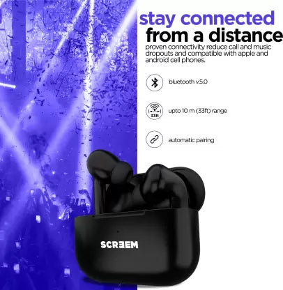 Screem Ibeza Pro Bluetooth Headset  (Black, True Wireless)