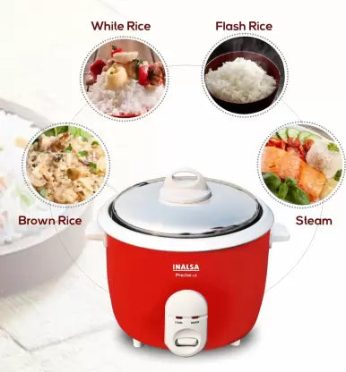 Inalsa Precise Electric Rice Cooker  (1.5 L, Red, White, Silver)
