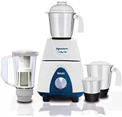 Inalsa signature 750 w 4 750 Juicer Mixer Grinder (4 Jars, blue,white)