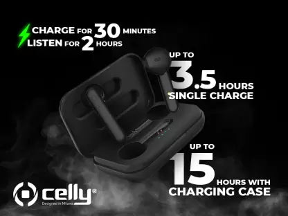 CELLY INDBUZ1BK Bluetooth Headset  (Black, In the Ear)