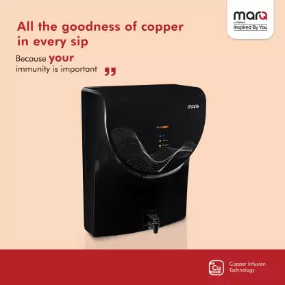 MarQ by Flipkart MQWPAROUVB7L 7 L RO + UV Water Purifier with Mineraliser & Copper  (Black)