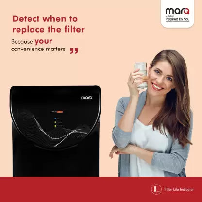 MarQ by Flipkart MQWPAROUVB7L 7 L RO + UV Water Purifier with Mineraliser & Copper  (Black)