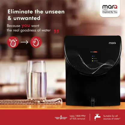 MarQ by Flipkart MQWPAROUVB7L 7 L RO + UV Water Purifier with Mineraliser & Copper  (Black)