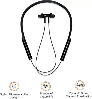 Mi Neckband Bluetooth Headset  (Black, In the Ear)