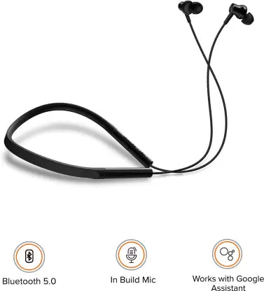 Mi Neckband Bluetooth Headset  (Black, In the Ear)