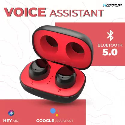 HOPPUP MINI Bluetooth Headset  (Red, True Wireless)