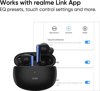 DIZO by realme TechLife Buds Z Bluetooth Headset  (Onyx, True Wireless)