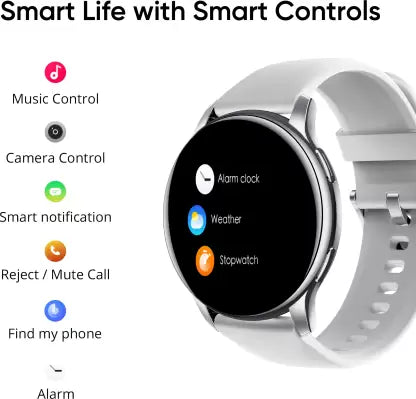 DIZO Watch R AMOLED with 45 mm Dial Size (by realme techLife)  (Sleek Silver Strap, Free Size)