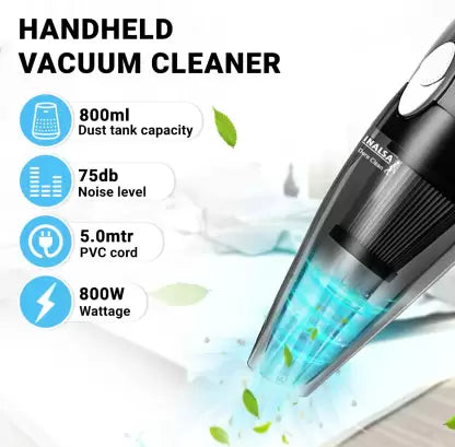 Inalsa Dura Clean Hand held Vacuum Cleaner with Reusable Dust Bag Gre BrandGodam2022